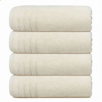 4-Pack Super Fine Cotton Quick-Dry Lightweight Soft Bath Towels