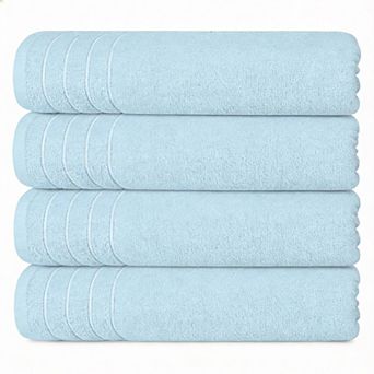 4-Pack Super Fine Cotton Quick-Dry Lightweight Soft Bath Towels
