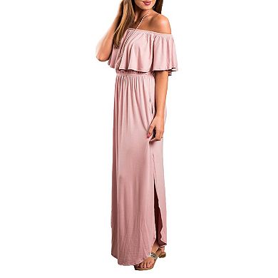 Womens Ruffle Beach Party Maxi Dress