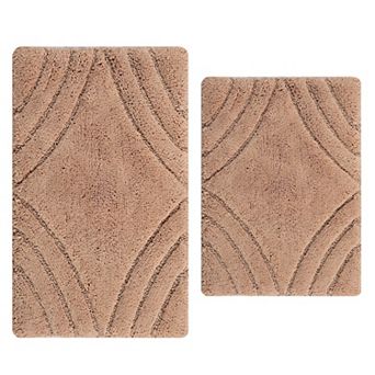 Diamond 220 GSF Non Skid Back Bath Rug Set - 2- Piece - 17x24 and 21x34"