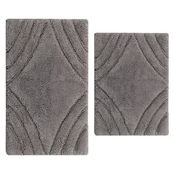 Diamond 220 GSF Non Skid Back Bath Rug Set - 2- Piece - 17x24 and 21x34"