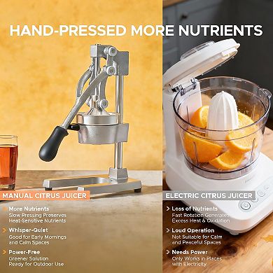 Cast Iron Manual Citrus Juicer with Strainer