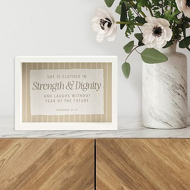 Belle Maison Strength & Dignity Caption Box Table Decor