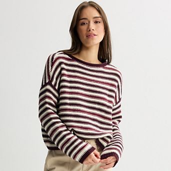 Juniors' SO® Textured Boatneck Sweater