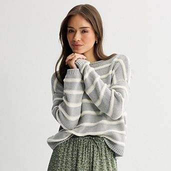 Juniors' SO® Textured Boatneck Sweater
