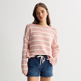 Juniors' SO® Textured Boatneck Sweater