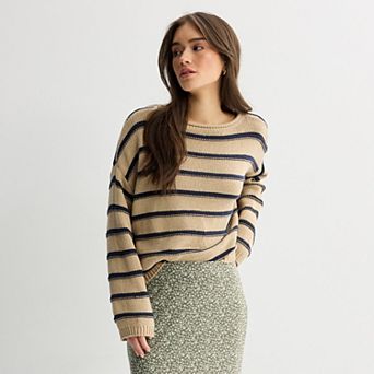 Juniors' SO® Textured Boatneck Sweater