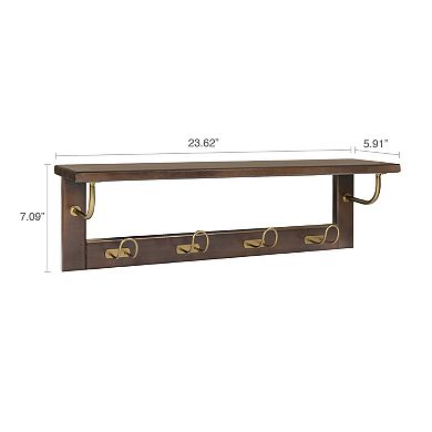 Belle Maison 7" x 23" Ledge With Hooks