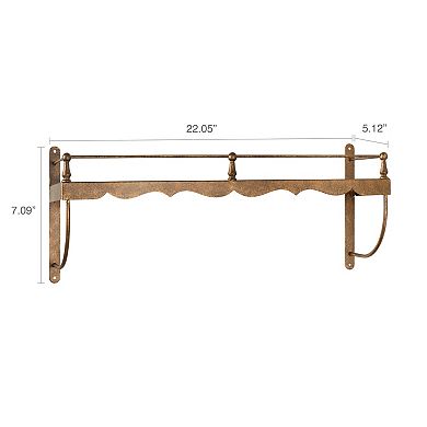 Belle Maison 7" x 22" Brass Iron Cafe Ledge