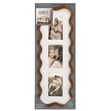 Belle Maison Wavy Wood 3-Opening Collage Frame Wall Decor