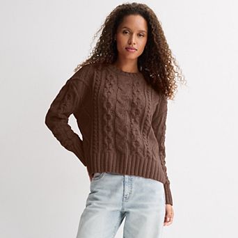 Juniors' SO® Chenille Cable Knit Sweater