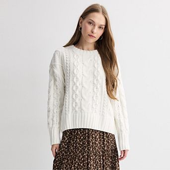 Juniors' SO® Chenille Cable Knit Sweater