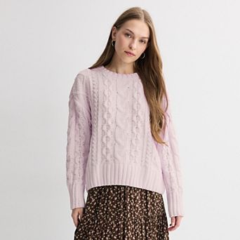 Juniors' SO® Chenille Cable Knit Sweater