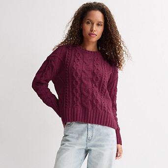Juniors' SO® Chenille Cable Knit Sweater
