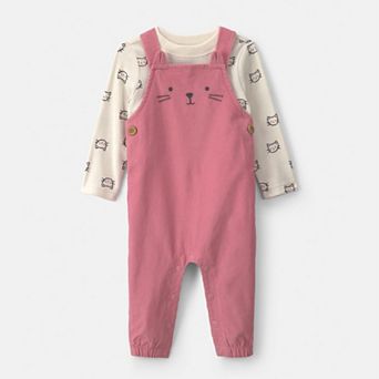 Baby Girl Carter's 2 pc Shirt & Corduroy Overall Set