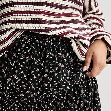 Juniors' Plus Size SO® Tiered Midi Skirt