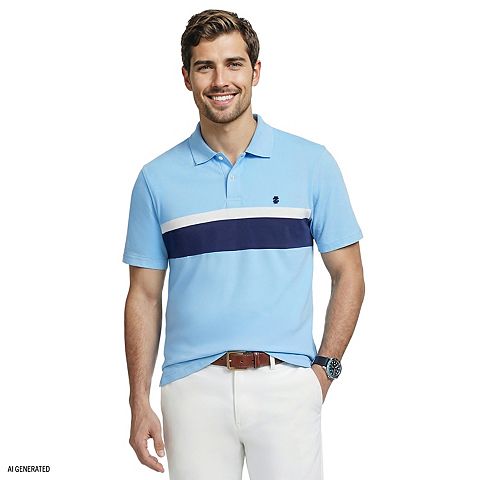Мужское поло IZOD Color Block из ткани пике