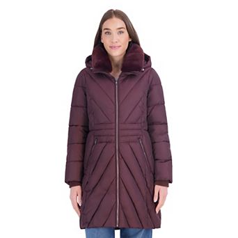 Women's London Fog Club Collar Walker Puffer Coat