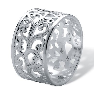 PalmBeach Jewelry Filigree Vintage-Style Ring in Sterling Silver