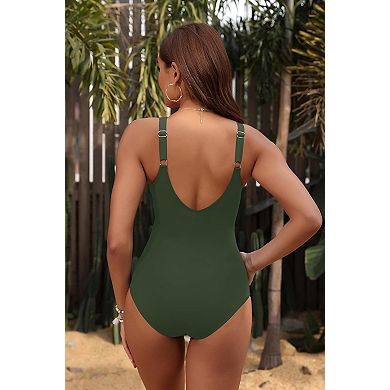 Women Tummy Control One Piece Swimsuit Bathing Suit Full Coverage Slimming Swimwear