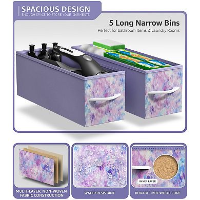 Sorbus 5 Drawers Narrow Dresser with Steel Frame, Wood Top & Easy Pull Fabric Bins