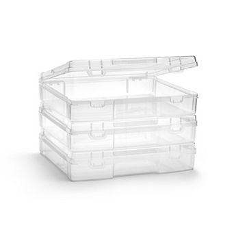 Sorbus Wide Hanging File Organizer Bin Clear Plastic Stackable for Document Storage