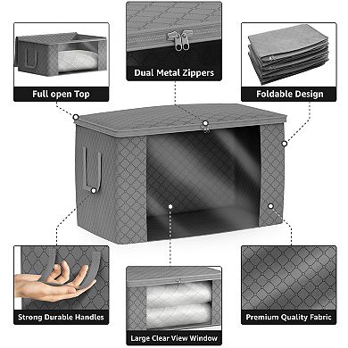 Sorbus 6 Pack Foldable Storage Bag Organizers with Clear Window & Carry Handles