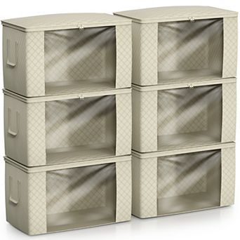 Sorbus 2 Pack Foldable Storage Bag Organizers with Clear Window & Carry Handles