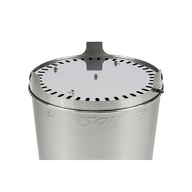 5.9 in. Brushed Silver Stainless Steel Wood Outdoor Portable Tabletop Fire Pit
