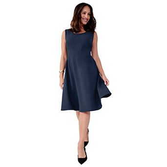 Jessica London Women's Plus Size Bi-Stretch Fit And Flare Dress