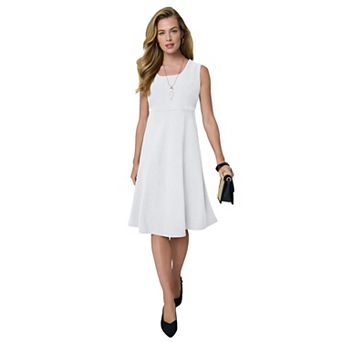 Jessica London Women's Plus Size Bi-Stretch Fit And Flare Dress