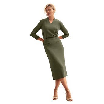 Jessica London Women's Plus Size Perfectease Midi Skirt