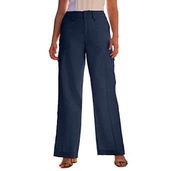 Roaman's Women's Plus Size Wide-Leg Cargo Pants