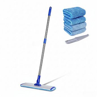 18 Inch Professional Microfiber Mop with 4 Washable Pads for Hardwood Tile