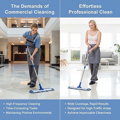 18 Inch Professional Microfiber Mop with 4 Washable Pads for Hardwood Tile