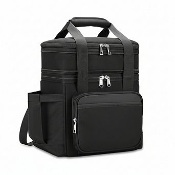 Insulated Lunch Bag Double Deck 15L Leakproof Expandable for Work and Outdoor