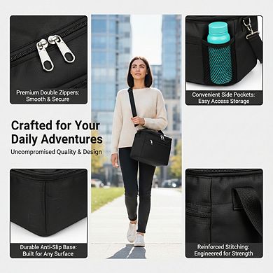 Insulated Lunch Bag Double Deck 15L Leakproof Expandable for Work and Outdoor