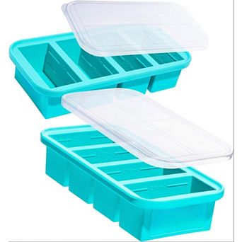 1 cup Silicone Freezer Molds with Lids & Steel Reinforced Rim, 2 Pack