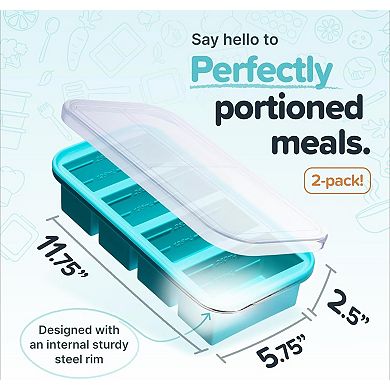 1 Cup Silicone Freezer Molds with Lids & Steel Reinforced Rim, 2 Pack
