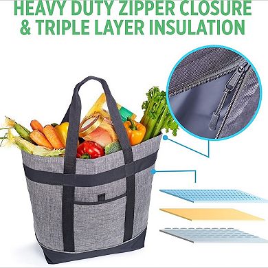 Jumbo Insulated Cooler Bag with Thermal Insulation Collapsible for Travel Beach