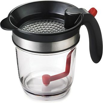 Fat Separator with Bottom Release Oil Strainer for Cooking and Gravy