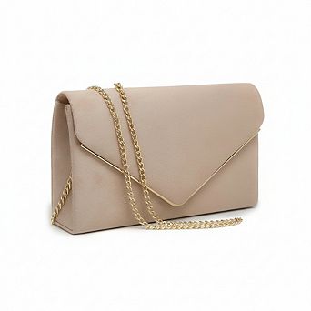 AKSZRI Women's Faux Suede Evening Clutch - Formal Handbag for Wedding, Party & Prom