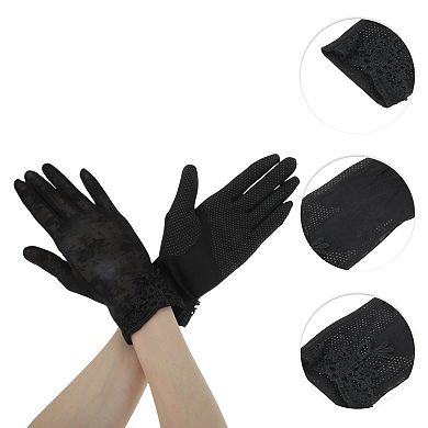Floral Sunblock Mittens for Women 1 Pair
