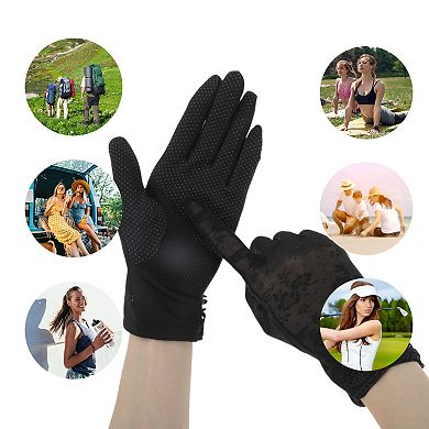 Floral Sunblock Mittens for Women 1 Pair
