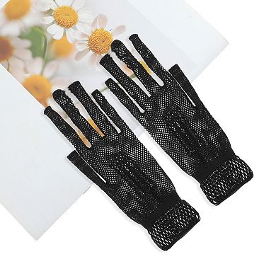 Hollow Fishing Net Sunblock Mittens for Women 1 Pair