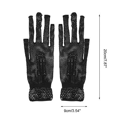 Hollow Fishing Net Sunblock Mittens for Women 1 Pair