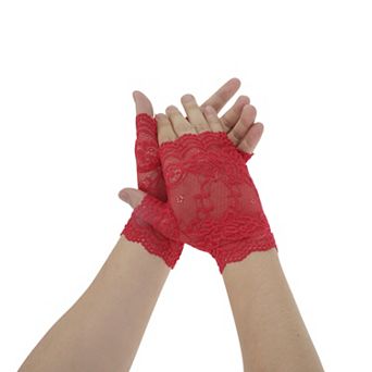 Floral Thin Sunblock Fingerless Gloves for Women 1 Pair
