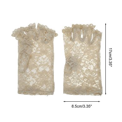 Floral Half Finger Sunblock Fingerless Gloves for Women 1 Pair