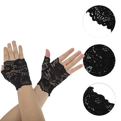 Flower Sunblock Fingerless Gloves for Women 1 Pair
