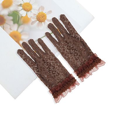 Leopard Sunblock Mittens for Women 1 Pair